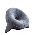 Modern Unique Single Sofa With Padded Round Design in Gray Red Green Colors