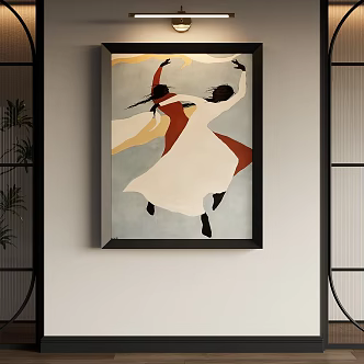 Middle Ancient Style Decorative Painting 3d model