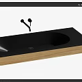 Modern Bathroom Washbasins With Wooden Countertops White And Black Designs
