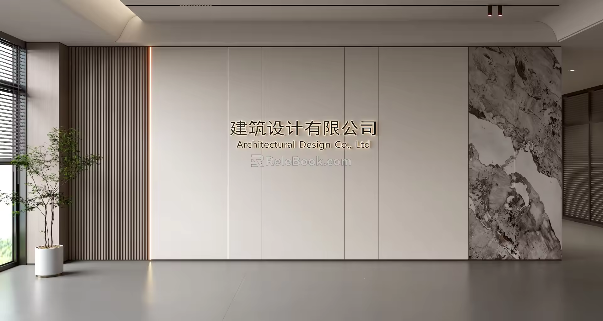 Modern Front Desk Background Wall Simple Background Wall Front Desk Reception Area Background Wall Company Front Desk Background Wall 3d model