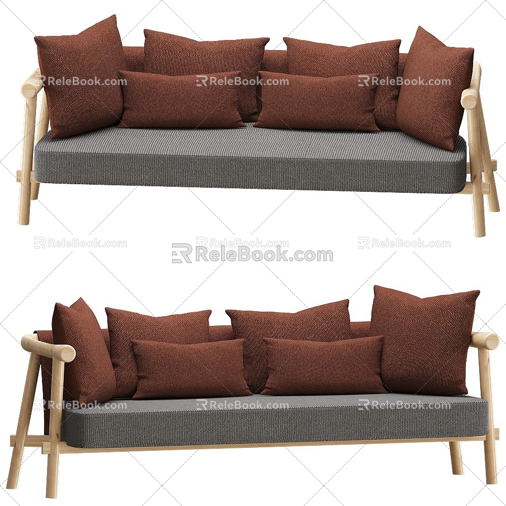 Tofu block sofa cloud sand release art sofa office sofa living room sofa 3d model