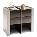 Modern Elegant Nightstand Designs With Geometric Patterns Metal Frames And Decorative Trays 3d model