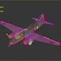 Vintage Military Aircraft Weapon With Light Blue Body Red Markings And Dual Propellers