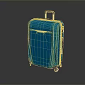 Stylish Blue Suitcase With Telescopic Handle Rolling Wheels And Hard Shell Textured Surface 3d model