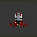 Modern Red and White Helicopter with Unique Rotor and Stylish Body Design
