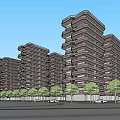 Modern High Rise Building Exterior With Curved Balconies And Glass Facade