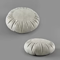 Light Gray Round Velvet Cushions With Wrinkled Design For Home Use
