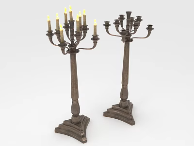 Floor Standing Classic Candelabra With Multiple Candle Branches And Sturdy Base 3d model