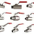 Various Pipeline Ball Valves Featuring Stainless Steel Construction And Red Operating Handles
