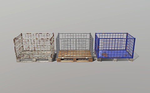 Modern Tray Basket Cage Storage Cage Mesh Tray Box 3d model