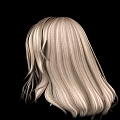 Human Head Model With Blonde Long Curly Hair And Facial Features On Black Background