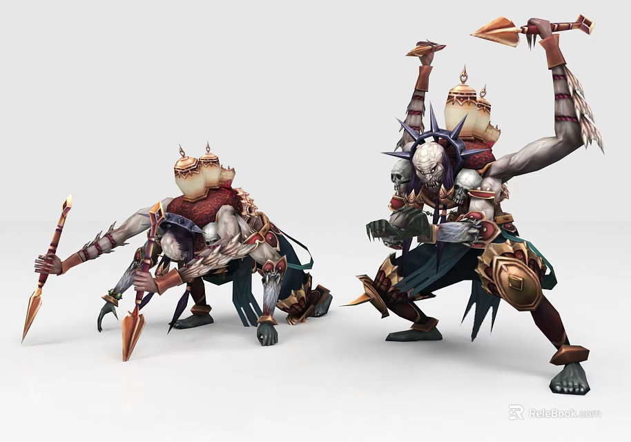Game And Movie Characters With Decorative Armor Weapons And Dynamic Poses 3d model 