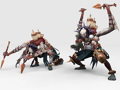 Game And Movie Characters With Decorative Armor Weapons And Dynamic Poses 3d model