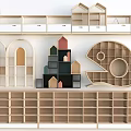 Creative Wooden Bookcase Designs Featuring House Fish Arch Shapes And Storage