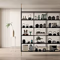 New Ornaments Combination Bookshelf Bookcase Teapot 3d model