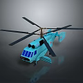 Light Blue Toy Helicopter Model Featuring Black Propellers Blue Windows And Red Markings