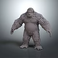 Giant Furry Creature 3D Model Standing Pose Character Design With Detailed Texture