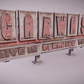 Rusty Metal Carwash Drive In Cleaning Service Sign With Vintage Letters