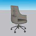 Gray Leather Office Chair with High Back Padded Armrests Swivel Base and Modern Design