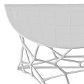 Modern Stylish Table With Golden Metal Frame And White Marble Top Design