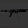Tactical Military Assault Rifle With Modern Design Picatinny Rail And Black Finish 3d model