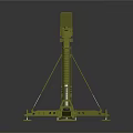 Yellow Tripod Mounted Monitoring Equipment With Radar Like Sensor And Movable Wheels