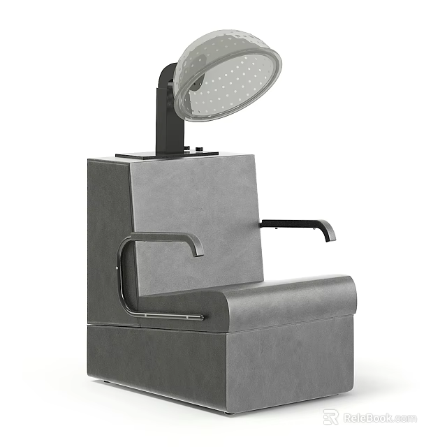 Modern Gray Leather Massage Chair With Adjustable Headrest And Armrests 3d model 