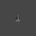 Gray Great White Shark 3D Render Swimming With Open Mouth in Dark