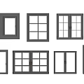 Modern sliding window glass window 3d model
