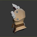 Medieval Gauntlet Weapon With Metallic Plates Leather Straps And Buckle Design