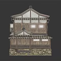 Traditional Japanese Wooden Architecture With Tile Roof Stone Base And Porch Design