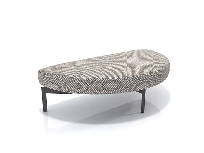 Modern Irregular Shaped Sofa With Woven Texture Fabric And Black Metal Legs 3d model