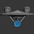 Space Exploration Starship Enterprise With Disc Shaped Hull Warp Engines Blue Lights And Reflective Surface