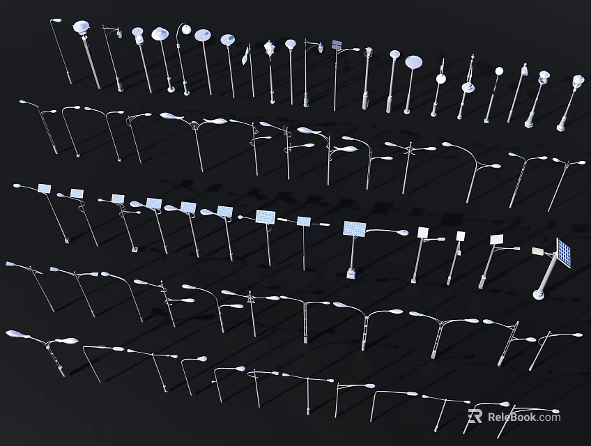Outdoor Lights With Various Designs And Styles For Garden And Yard Lighting 3d model 