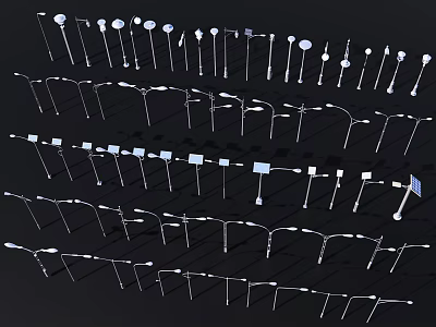 Outdoor Lights With Various Designs And Styles For Garden And Yard Lighting 3d model