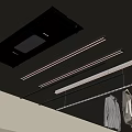 Modern Indoor Ceiling Mounted Clothes Drying Rack With LED Lights 3d model