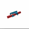 Multi Colored Equipment With Red Tubular Body Yellow Plate And Blue Components