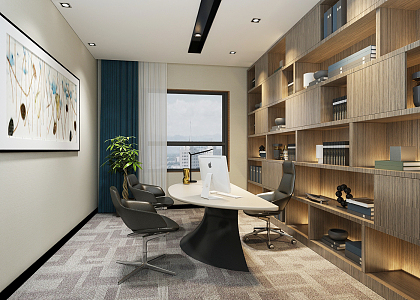 Modern Office Manager Room 3d model