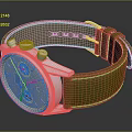 Stylish Watch Back Design With Silver Metal Case And Green Leather Strap