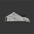 White Exterior Rural Self-built House With Gray Gabled Roof And Porch Steps