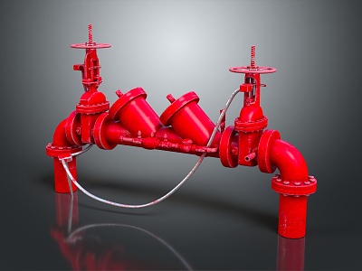 Industrial LOFT water pipe valve iron pipe 3d model