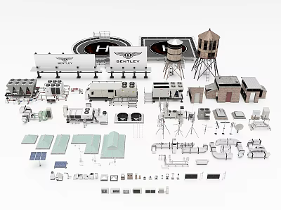 Industrial Equipment Collection With Storage Tanks Towers Piping Systems And Instruments 3d model