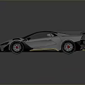 Sleek High Performance Silver Sports Car with Black Roof and Rear Spoiler