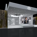 Chopard Watch Exhibition Hall With Display Counters Showcase Models And Central Platform 3d model