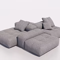 Modern Gray Sectional Sofa With Modular Design And Comfortable Cushions 3d model