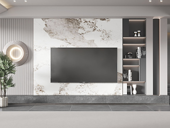 Modern TV background wall TV background 3d model