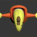 Cartoon Character Creature With Yellow Body Orange Hoodie Brown Hat Blue Pants White Shoes