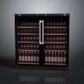 Modern Black Wine Cabinet With Double Doors And Shelves For Wine Bottles Storage