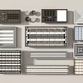 Various Modern Air Conditioner Vents With Different Grille Designs And Shapes For Home Use