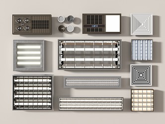 Modern Grille Lamp Embedded Grille Lamp Tube 3d model